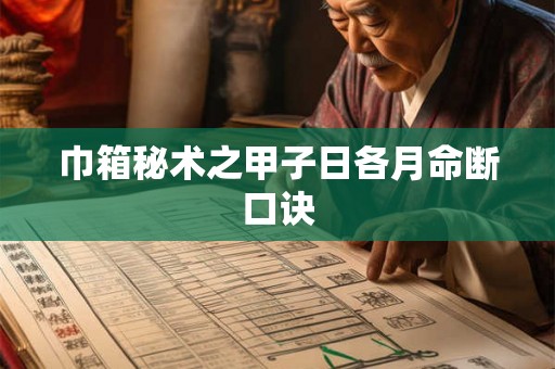 巾箱秘术之甲子日各月命断口诀 巾箱秘术之甲子日各月命断口诀