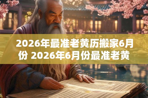 2026年最准老黄历搬家6月份 2026年6月份最准老黄历搬家日期 2026年最准老黄历搬家6月份 2026年6月份最准老黄历搬家日期