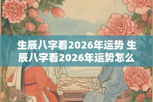 生辰八字看2026年运势 生辰八字看2026年运势怎么看 生辰八字看2026年运势 生辰八字看2026年运势怎么看