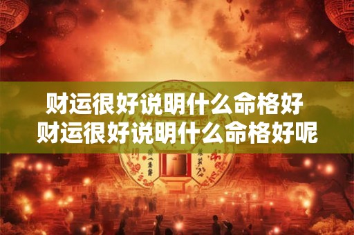 财运很好说明什么命格好 财运很好说明什么命格好呢 财运很好说明什么命格好 财运很好说明什么命格好呢