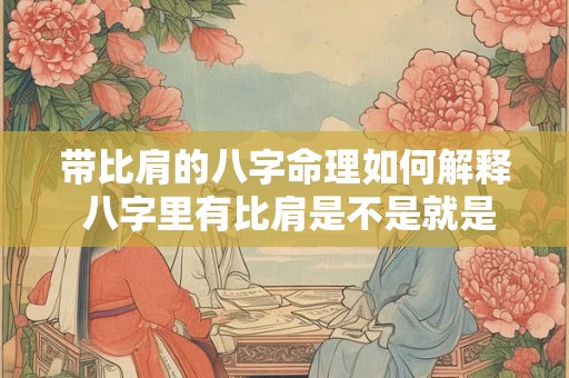 带比肩的八字命理如何解释 八字里有比肩是不是就是有外遇 带比肩的八字命理如何解释 八字里有比肩是不是就是有外遇