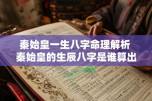 秦始皇一生八字命理解析 秦始皇的生辰八字是谁算出来的