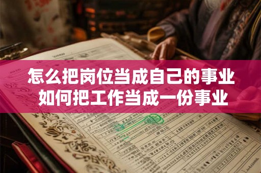 怎么把岗位当成自己的事业 如何把工作当成一份事业 怎么把岗位当成自己的事业 如何把工作当成一份事业