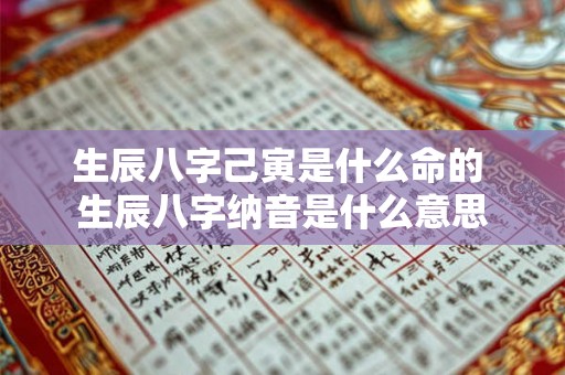 生辰八字己寅是什么命的 生辰八字纳音是什么意思