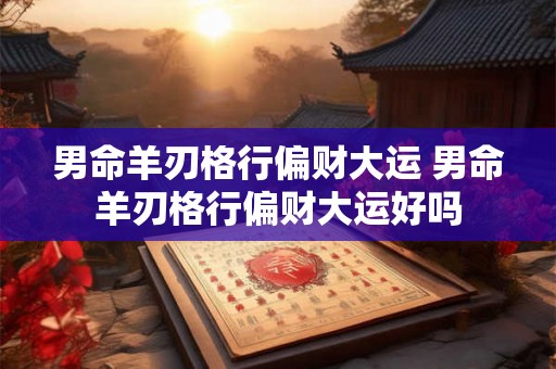 男命羊刃格行偏财大运 男命羊刃格行偏财大运好吗 男命羊刃格行偏财大运 男命羊刃格行偏财大运好吗