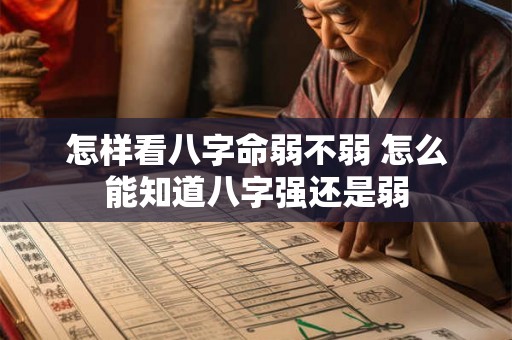 怎样看八字命弱不弱 怎么能知道八字强还是弱