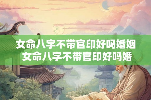 女命八字不带官印好吗婚姻 女命八字不带官印好吗婚姻怎么样