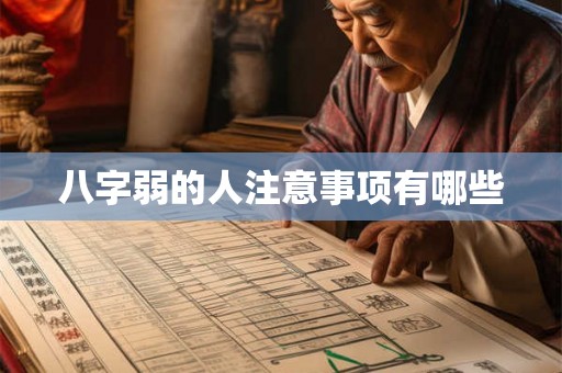 八字弱的人注意事项有哪些 八字弱的人注意事项有哪些