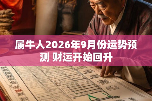 属牛人2026年9月份运势预测 财运开始回升 属牛人2026年9月份运势预测 财运开始回升