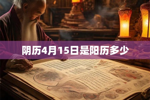 阴历4月15日是阳历多少 阴历4月15日是阳历多少