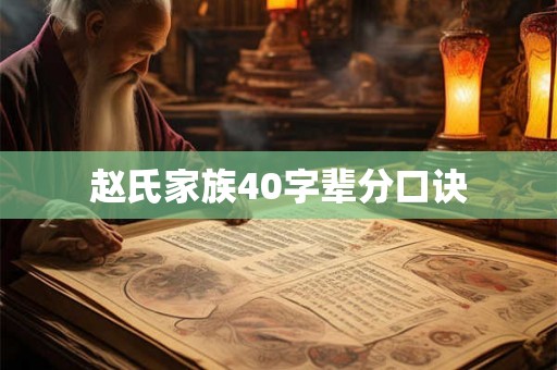 赵氏家族40字辈分口诀 赵氏家族40字辈分口诀