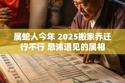 属蛇人今年 2025搬家乔迁行不行 忌讳遇见的属相 属蛇人今年 2025搬家乔迁行不行 忌讳遇见的属相