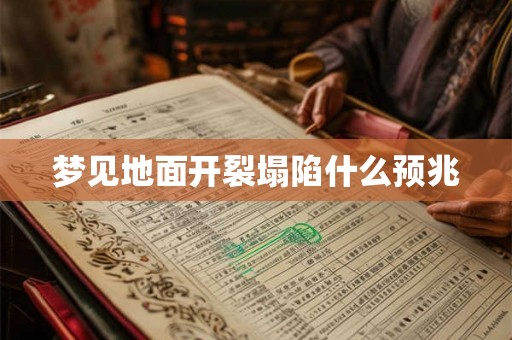 梦见地面开裂塌陷什么预兆 梦见地面开裂塌陷什么预兆