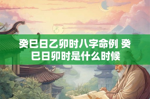 癸巳日乙卯时八字命例 癸巳日卯时是什么时候 癸巳日乙卯时八字命例 癸巳日卯时是什么时候