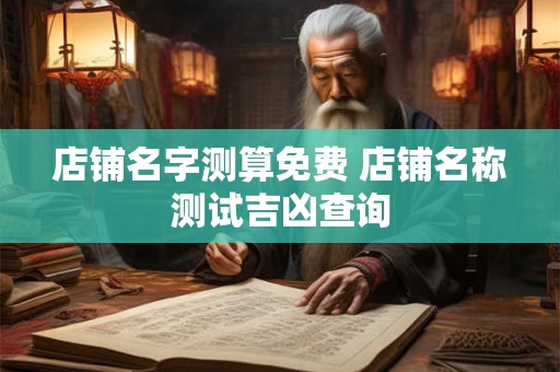 店铺名字测算免费 店铺名称测试吉凶查询 店铺名字测算免费 店铺名称测试吉凶查询