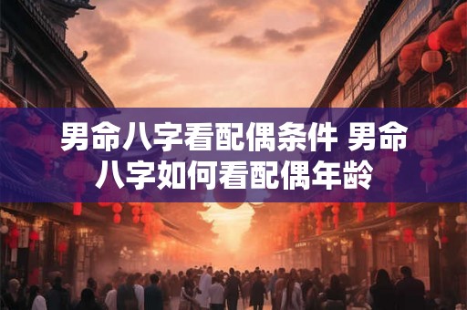 男命八字看配偶条件 男命八字如何看配偶年龄