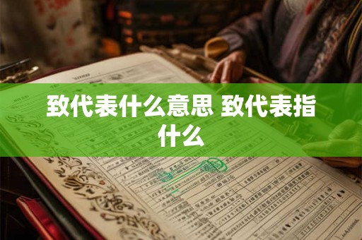 致代表什么意思 致代表指什么