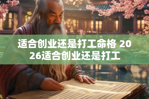 适合创业还是打工命格 2026适合创业还是打工 适合创业还是打工命格 2026适合创业还是打工