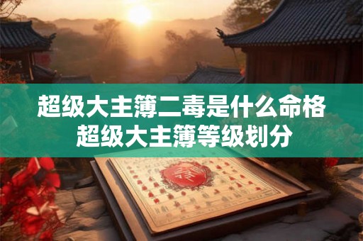 超级大主簿二毒是什么命格 超级大主簿等级划分 超级大主簿二毒是什么命格 超级大主簿等级划分