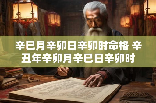 辛巳月辛卯日辛卯时命格 辛丑年辛卯月辛巳日辛卯时 辛巳月辛卯日辛卯时命格 辛丑年辛卯月辛巳日辛卯时