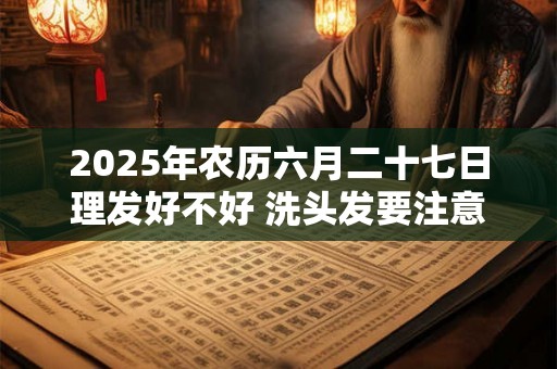 2025年农历六月二十七日理发好不好 洗头发要注意什么 2025年农历六月二十七日理发好不好 洗头发要注意什么
