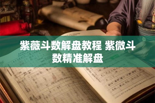 紫薇斗数解盘教程 紫微斗数精准解盘 紫薇斗数解盘教程 紫微斗数精准解盘