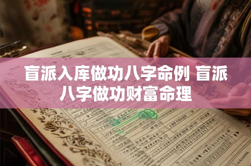 盲派入库做功八字命例 盲派八字做功财富命理 盲派入库做功八字命例 盲派八字做功财富命理