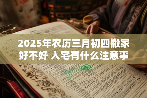 2025年农历三月初四搬家好不好 入宅有什么注意事项