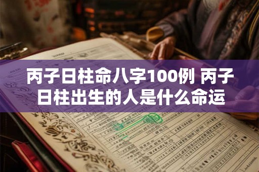 丙子日柱命八字100例 丙子日柱出生的人是什么命运