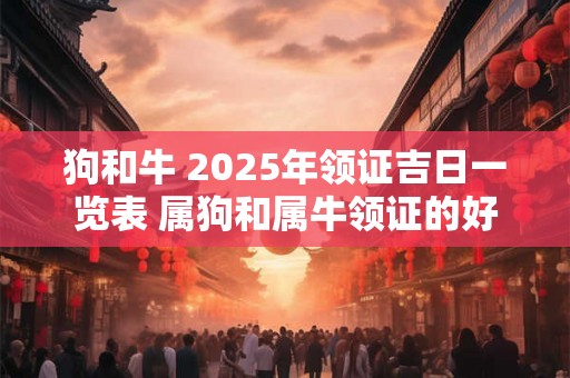 狗和牛 2025年领证吉日一览表 属狗和属牛领证的好日子 狗和牛 2025年领证吉日一览表 属狗和属牛领证的好日子