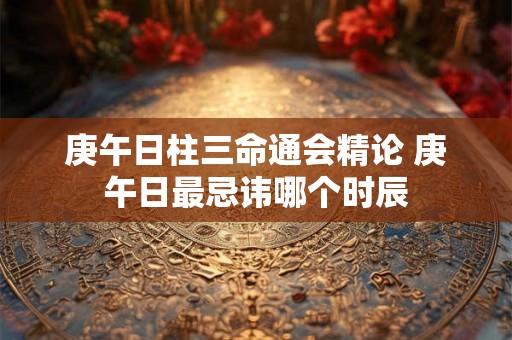庚午日柱三命通会精论 庚午日最忌讳哪个时辰 庚午日柱三命通会精论 庚午日最忌讳哪个时辰