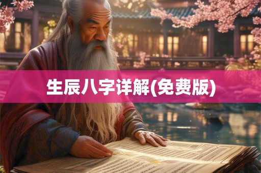生辰八字详解(免费版) 生辰八字详解(免费版)