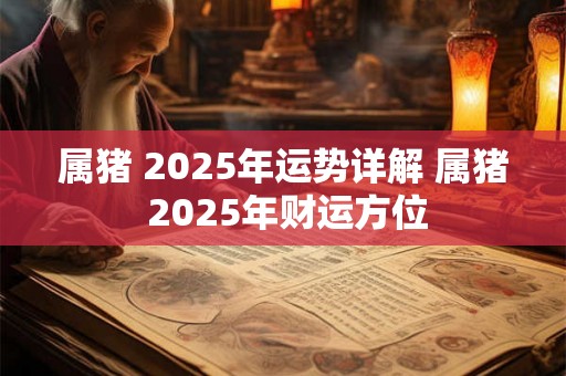 属猪 2025年运势详解 属猪 2025年财运方位