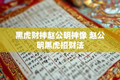 黑虎财神赵公明神像 赵公明黑虎招财法