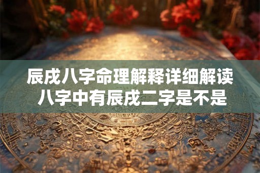 辰戌八字命理解释详细解读 八字中有辰戌二字是不是就没有贵人了