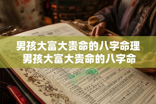 男孩大富大贵命的八字命理 男孩大富大贵命的八字命理是什么