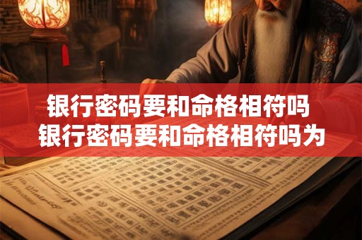 银行密码要和命格相符吗 银行密码要和命格相符吗为什么 银行密码要和命格相符吗 银行密码要和命格相符吗为什么
