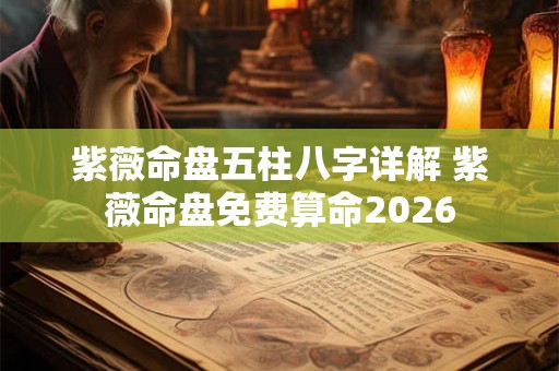 紫薇命盘五柱八字详解 紫薇命盘免费算命2026 紫薇命盘五柱八字详解 紫薇命盘免费算命2026