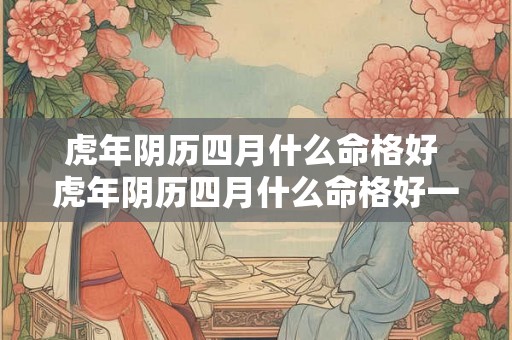 虎年阴历四月什么命格好 虎年阴历四月什么命格好一点 虎年阴历四月什么命格好 虎年阴历四月什么命格好一点