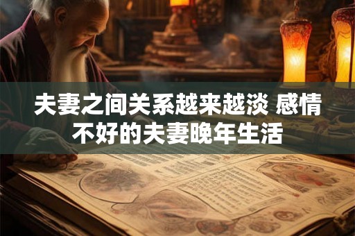 夫妻之间关系越来越淡 感情不好的夫妻晚年生活 夫妻之间关系越来越淡 感情不好的夫妻晚年生活
