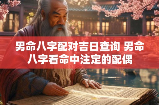 男命八字配对吉日查询 男命八字看命中注定的配偶 男命八字配对吉日查询 男命八字看命中注定的配偶