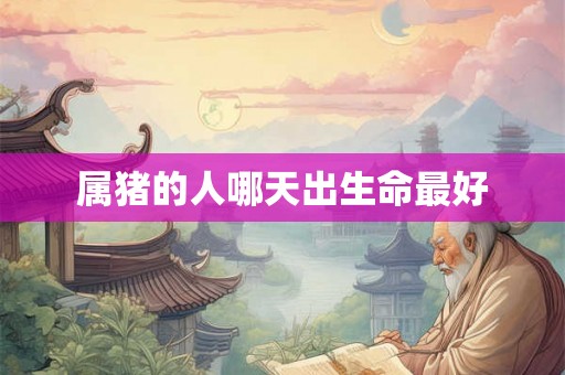 属猪的人哪天出生命最好 属猪的人哪天出生命最好