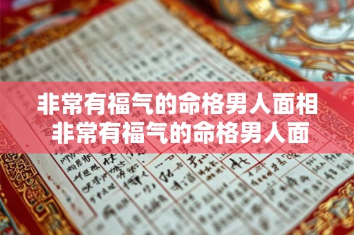 非常有福气的命格男人面相 非常有福气的命格男人面相分析 非常有福气的命格男人面相 非常有福气的命格男人面相分析