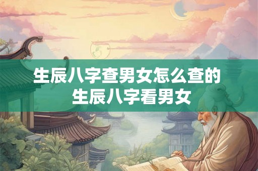 生辰八字查男女怎么查的  生辰八字看男女