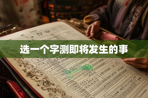 选一个字测即将发生的事