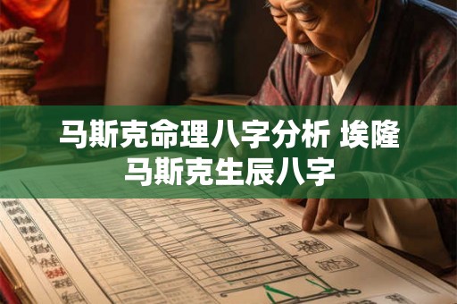 马斯克命理八字分析 埃隆马斯克生辰八字