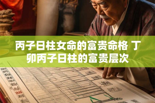 丙子日柱女命的富贵命格 丁卯丙子日柱的富贵层次 丙子日柱女命的富贵命格 丁卯丙子日柱的富贵层次