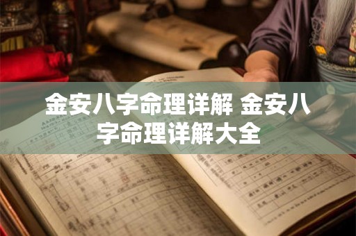 金安八字命理详解 金安八字命理详解大全