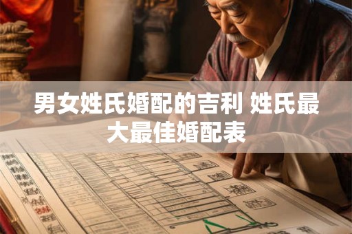 男女姓氏婚配的吉利 姓氏最大最佳婚配表
