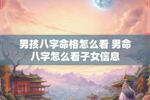 男孩八字命格怎么看 男命八字怎么看子女信息 男孩八字命格怎么看 男命八字怎么看子女信息